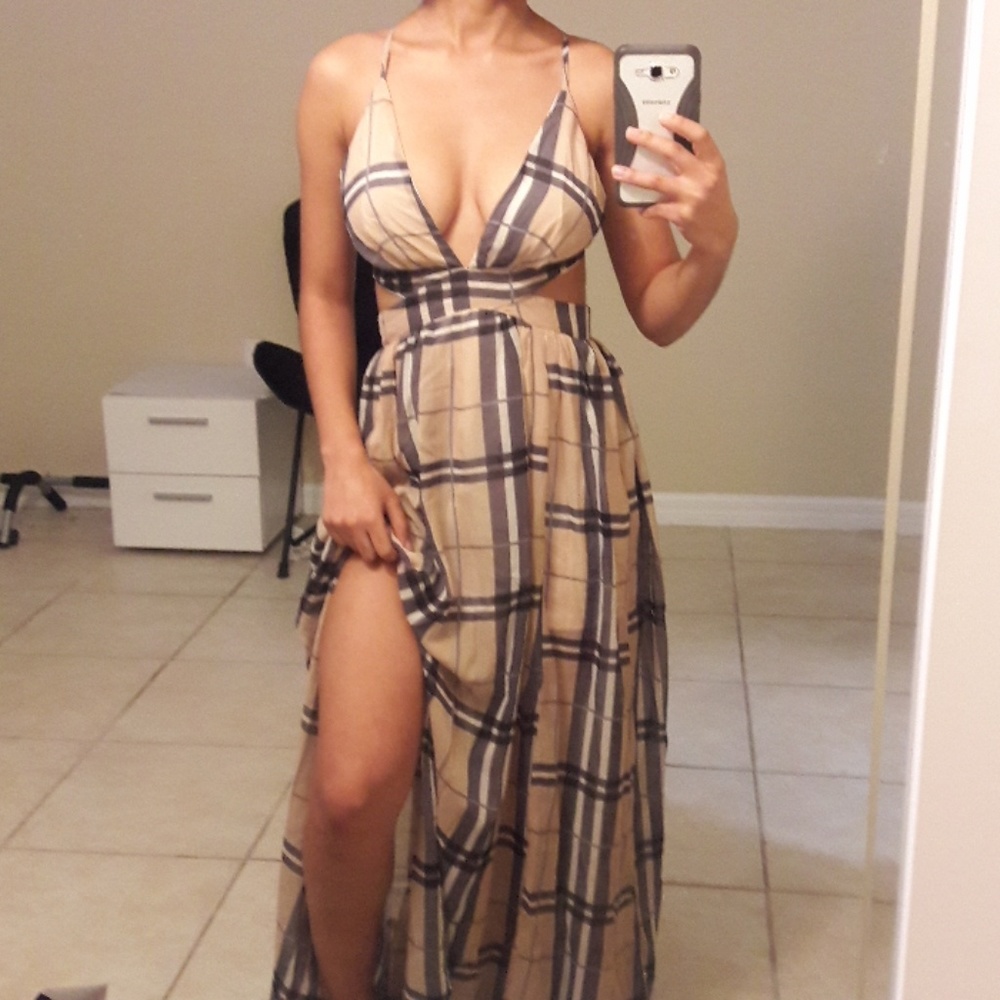Fashion Nova Plaid Maxi Dress